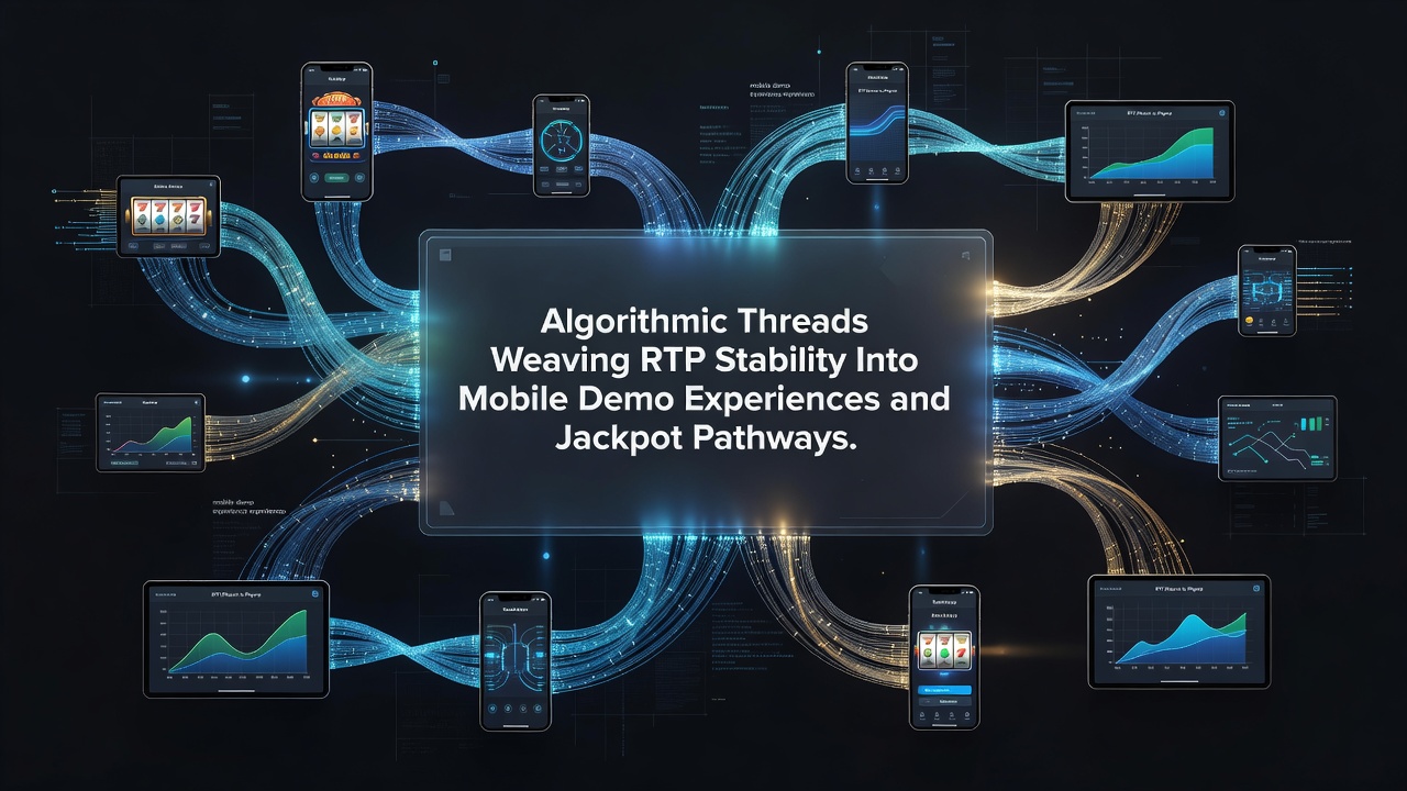 Diagram showing data flows between RTP stabilizers, mobile demo modules, and progressive jackpot accumulators