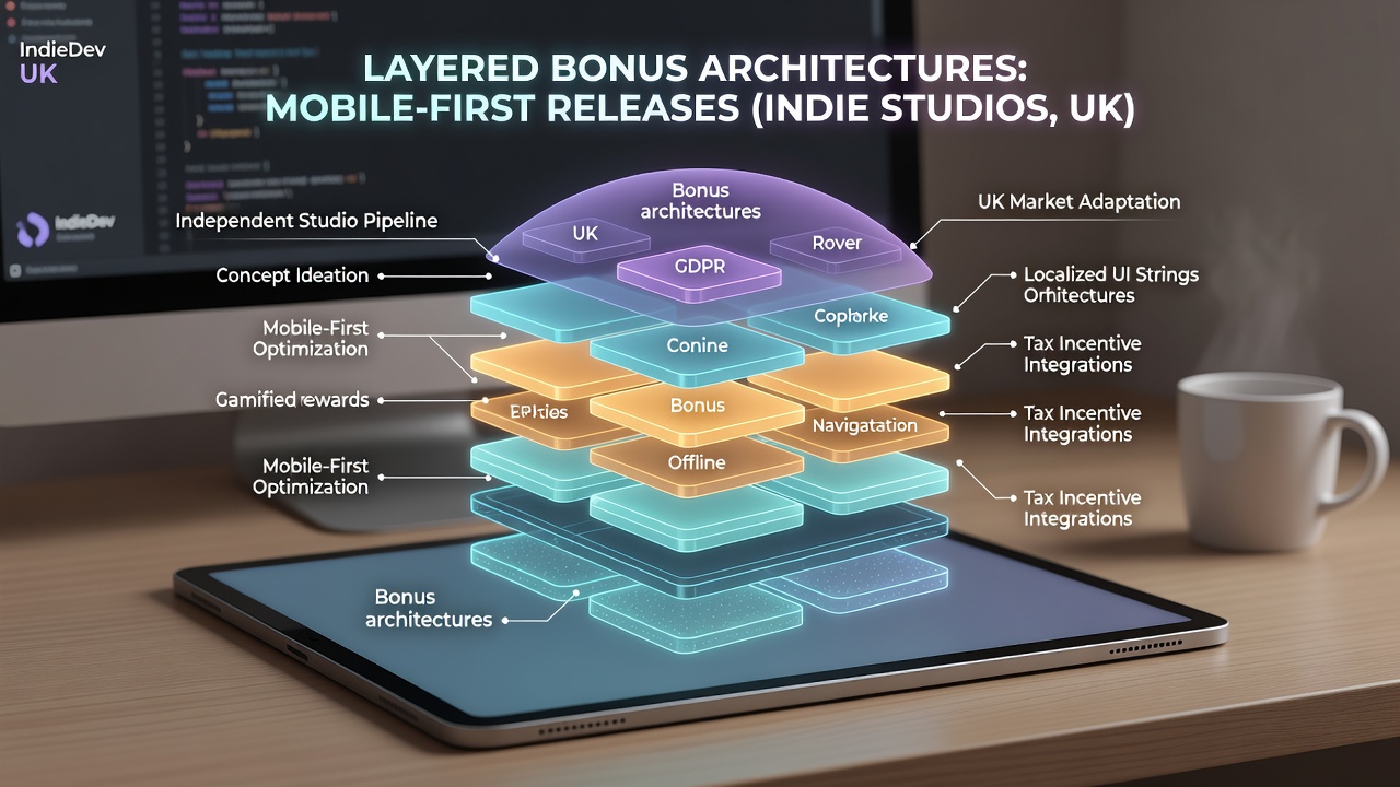 Infographic illustrating bonus layer progression from base game to jackpot activation in mobile slots