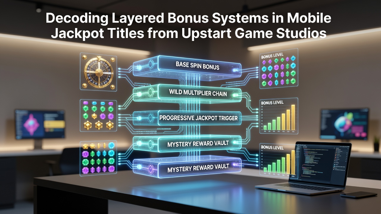 Visual breakdown of layered bonus systems showing multiple reward tiers in a mobile jackpot slot interface