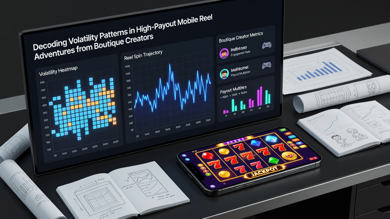 Close-up of mobile reel symbols with volatility charts overlay during a bonus round