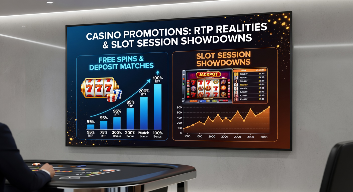 Comparative charts and graphs showing RTP curves, win distributions, and session timelines for free spins and deposit match promotions on popular slots