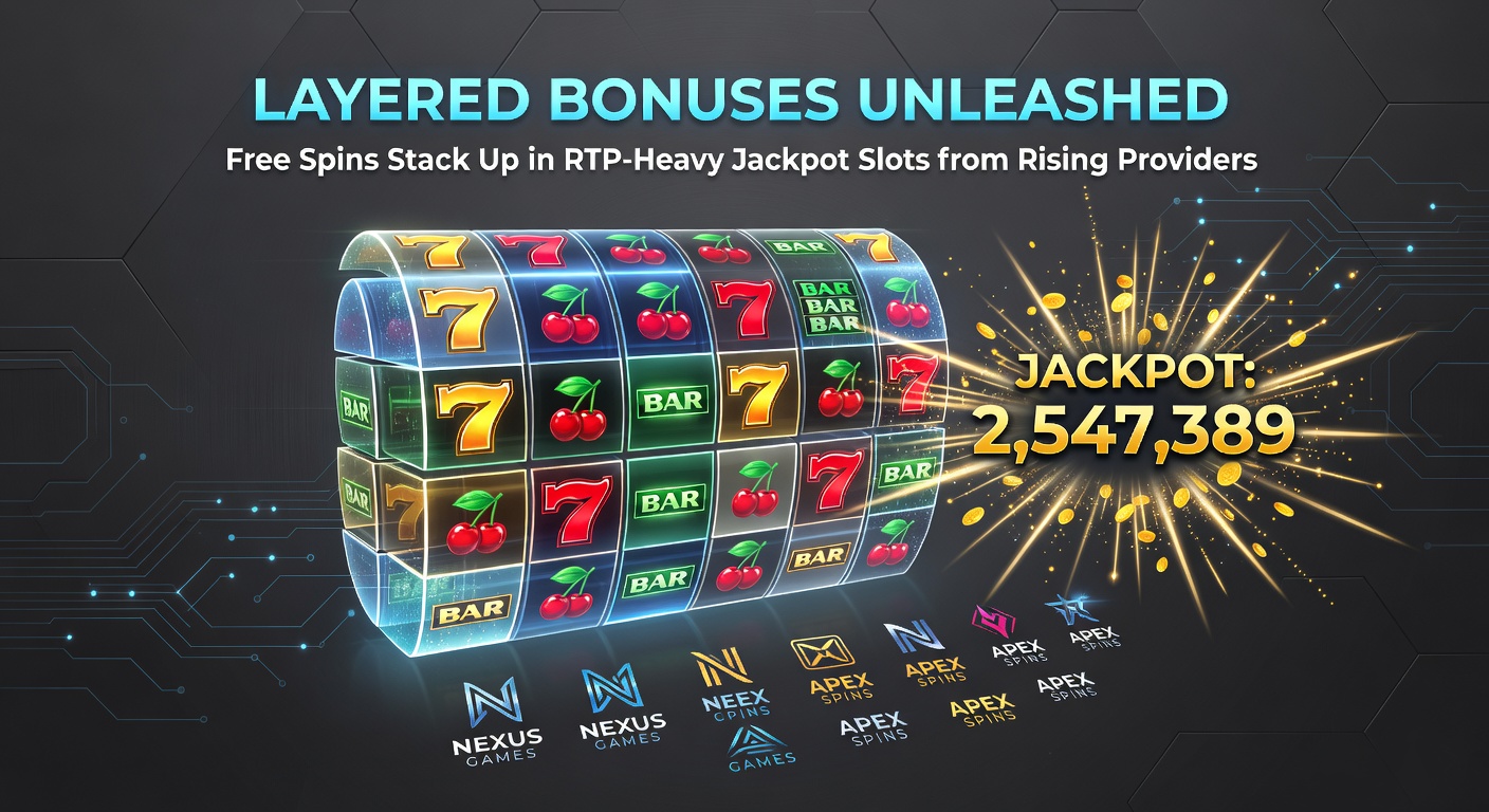Vibrant slot reels showcasing stacked free spin bonuses and glowing jackpot meters from innovative providers
