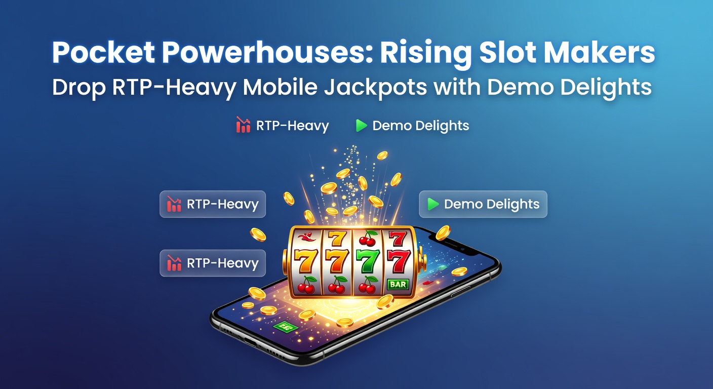 Vibrant mobile slot screen showing cascading reels and jackpot counters glowing against a dark backdrop, highlighting high-RTP features from new studios