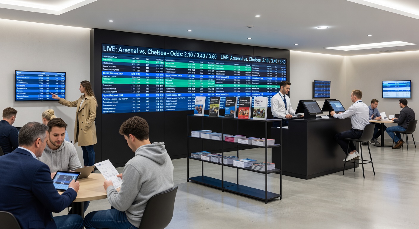 Close-up of a classic fruit machine payout in a dimly lit UK club, with coins spilling out and excited players gathered around