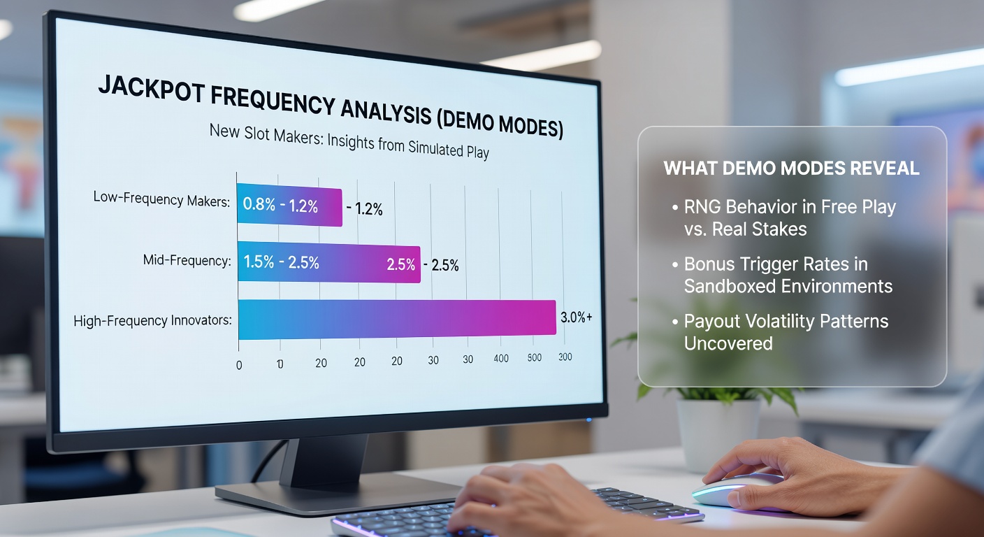 Detailed analytics view of jackpot frequency data collected from demo mode sessions across multiple new slot titles