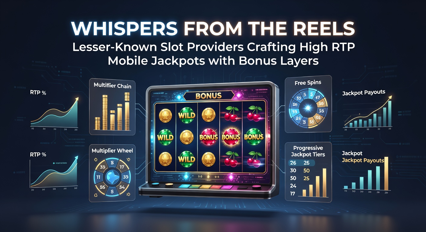 Vibrant slot reels glowing with jackpot symbols and layered bonus icons on a mobile screen, highlighting innovative designs from emerging providers